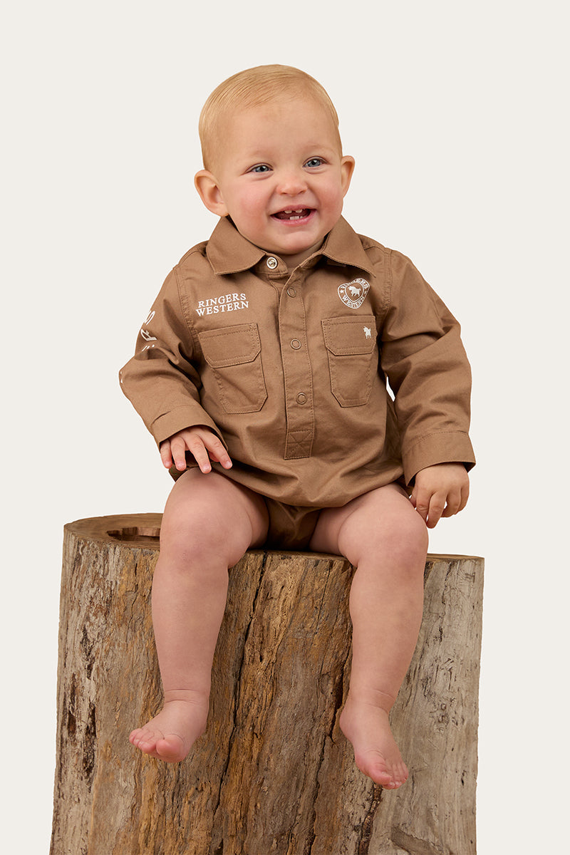 Ringers Western Howdy Tot Babies LS Workshirt Romper