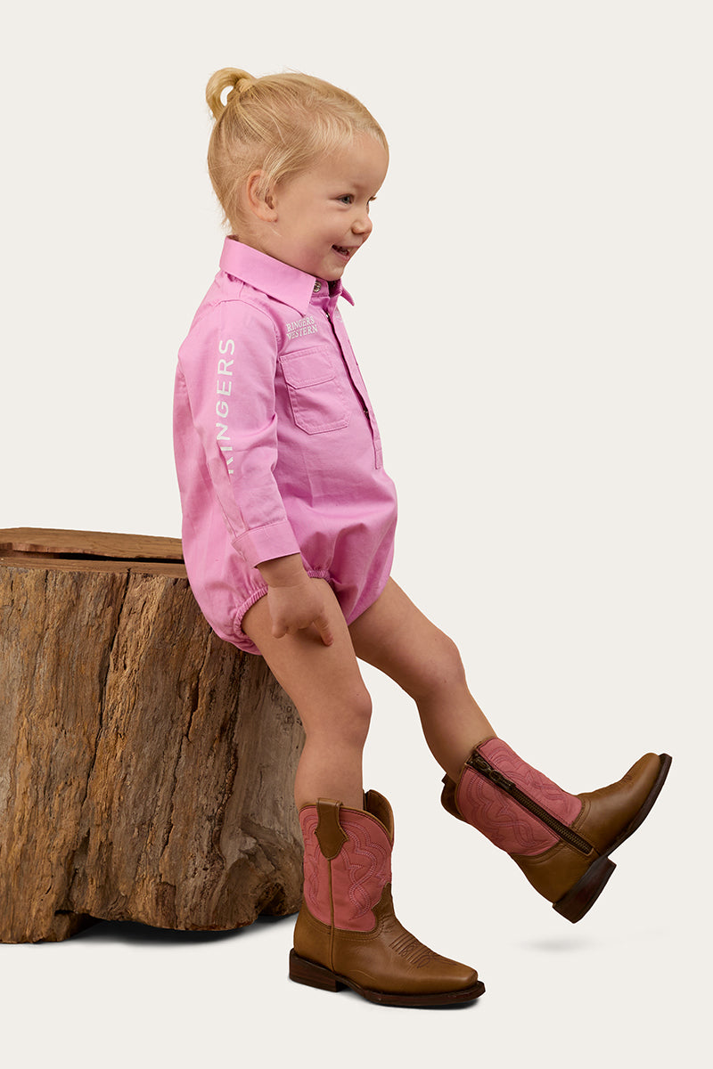 Ringers Western Howdy Tot Babies LS Workshirt Romper
