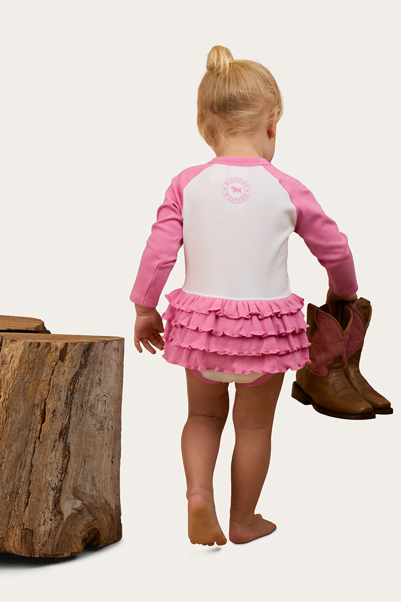 Ringers Western Rodeo Gal Babies LS Frill Romper
