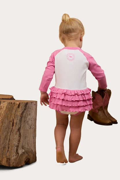 Ringers Western Rodeo Gal Babies LS Frill Romper