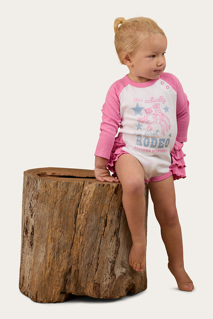Ringers Western Rodeo Gal Babies LS Frill Romper