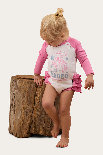 Ringers Western Rodeo Gal Babies LS Frill Romper