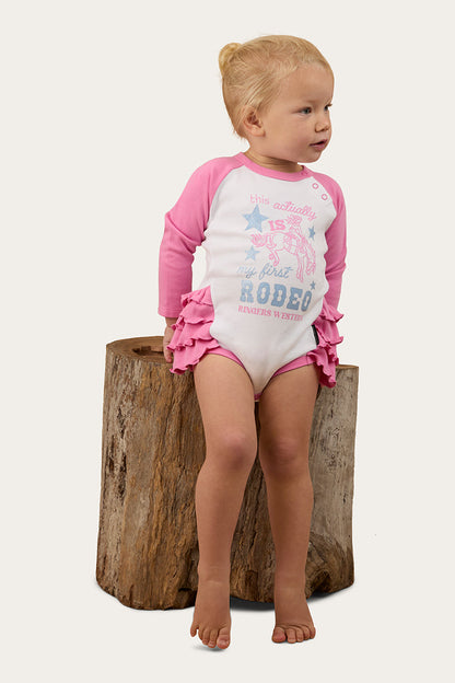 Ringers Western Rodeo Gal Babies LS Frill Romper