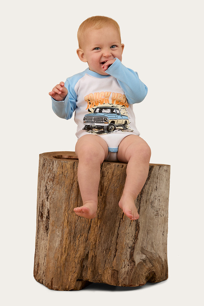 Ringers Western Trucker Kid Babies LS Romper