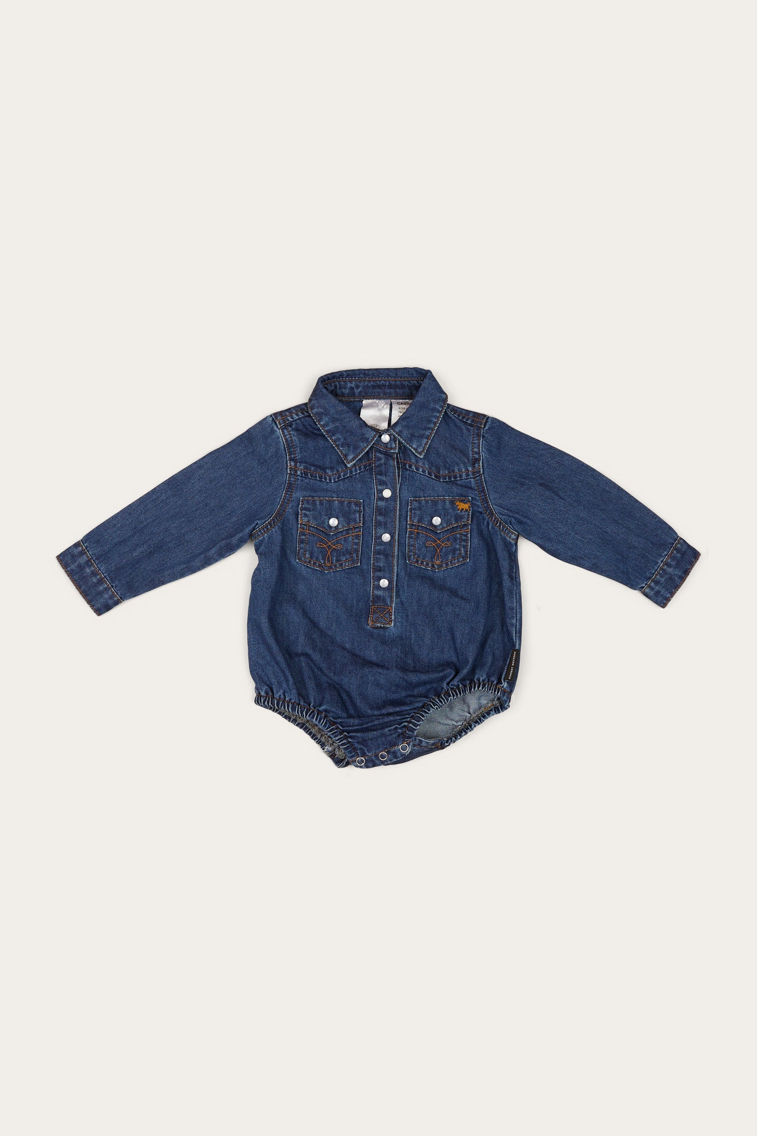 Ringers Western Jax Babies Chambray Western Shirt Romper