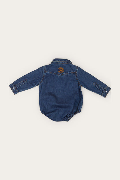 Ringers Western Jax Babies Chambray Western Shirt Romper