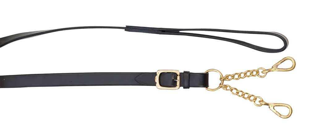 Aintree Leather Lead in Black with Brass Walsall Clip fitting
