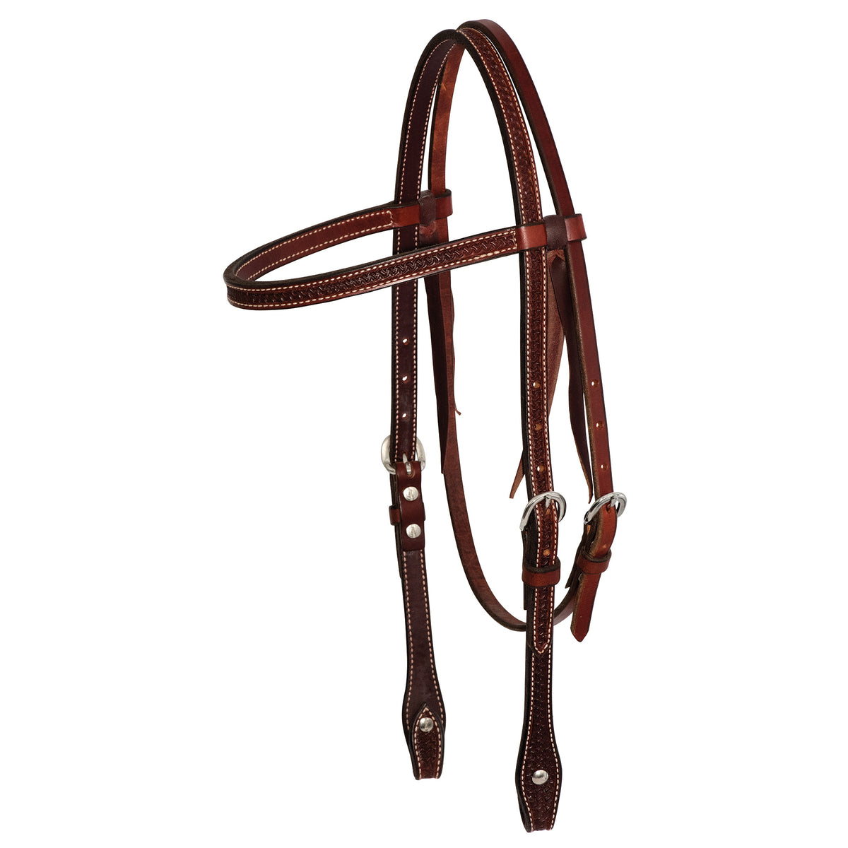 Zilco Rosewood Spider Stamp Browband Headstall