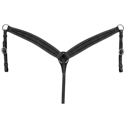 Royal King Barbed Wire Tooled Tapered Breastcollar Black