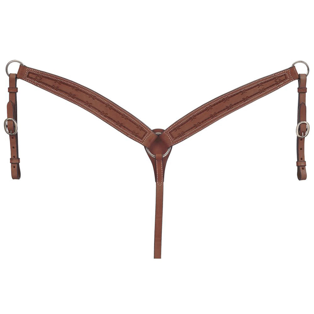 Royal King Barbed Wire Tooled Tapered Breastcollar Medium Oil