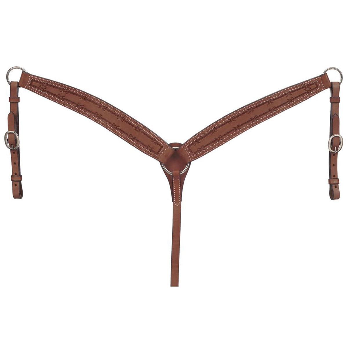 Royal King Barbed Wire Tooled Tapered Breastcollar Medium Oil