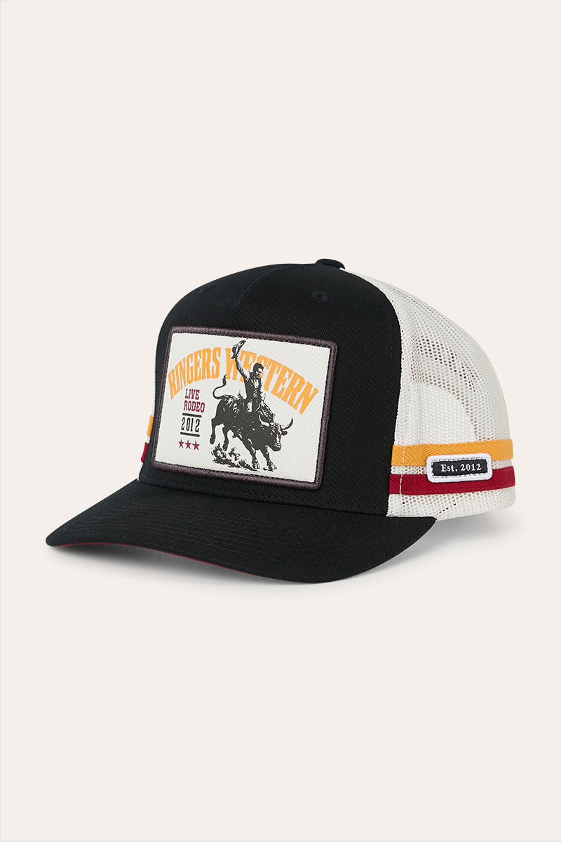 Ringers Western Live Rodeo Deep Fit Trucker Cap - Black/Off White