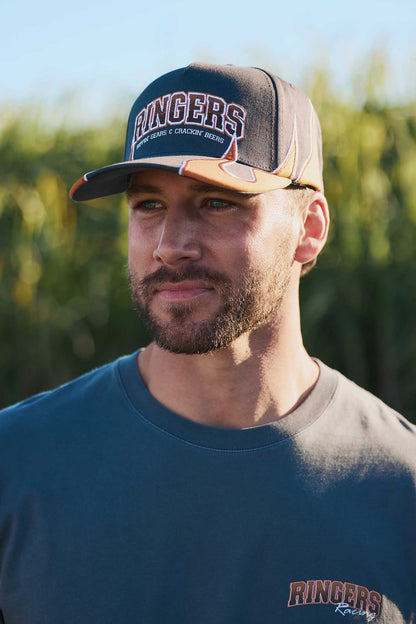 Ringers Western Ringers Racing Baseball Cap - Charcoal/Orange