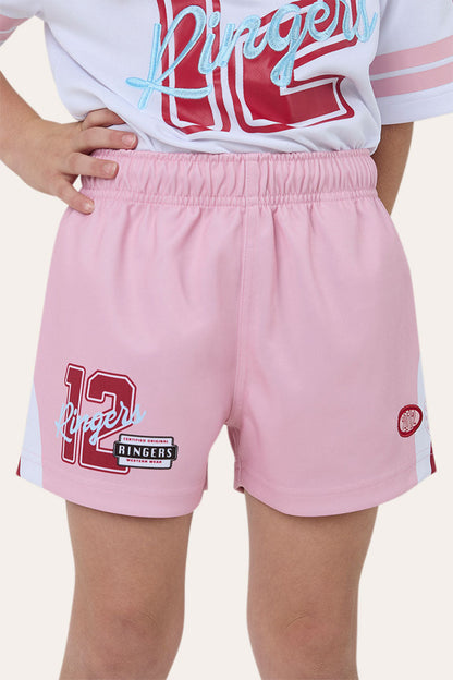 Ringers Western Since 2012 Unisex Kids Footy Short - Pink