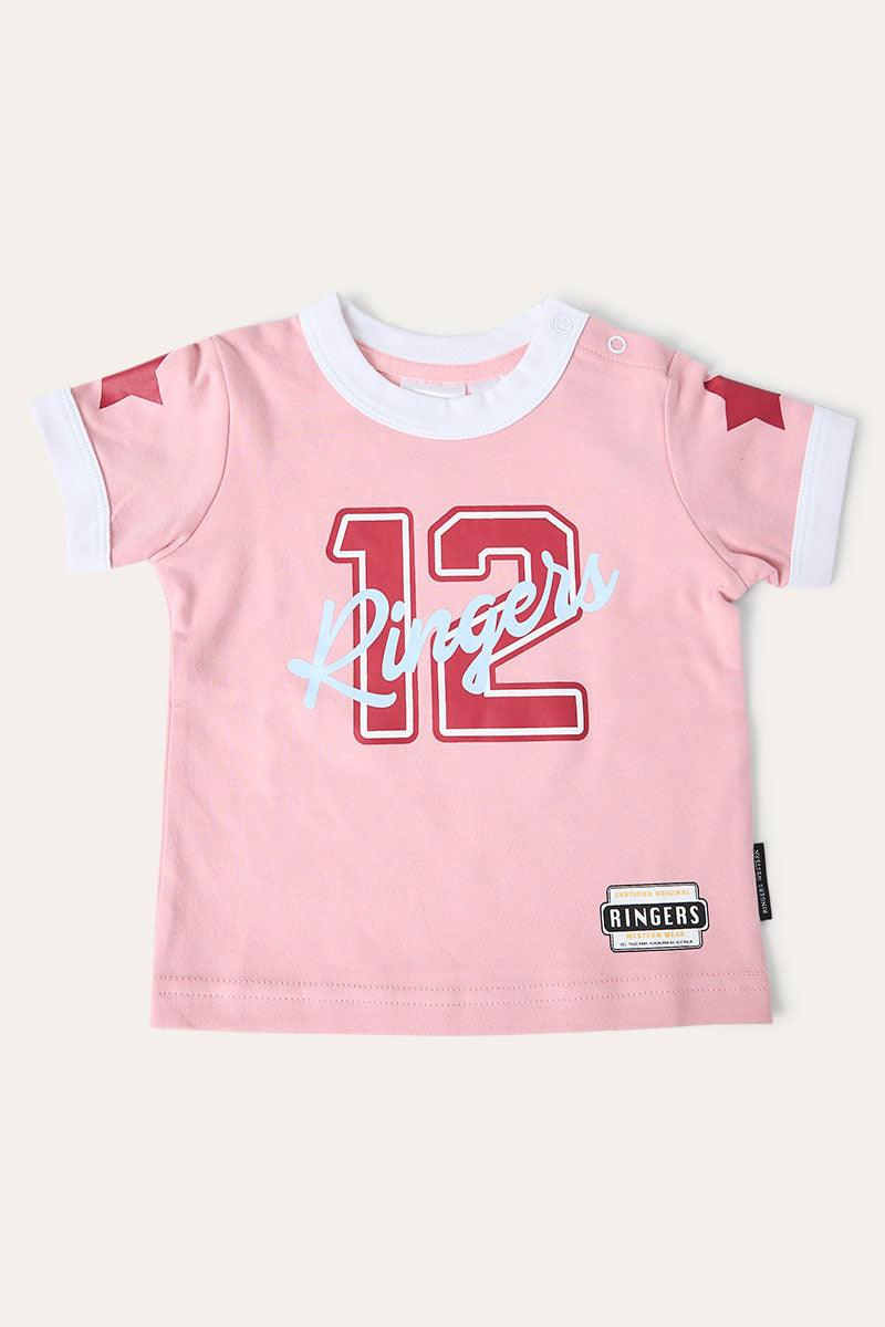 Ringers Western Since 2012 Babies Bambino Football Jersey - Pink / White