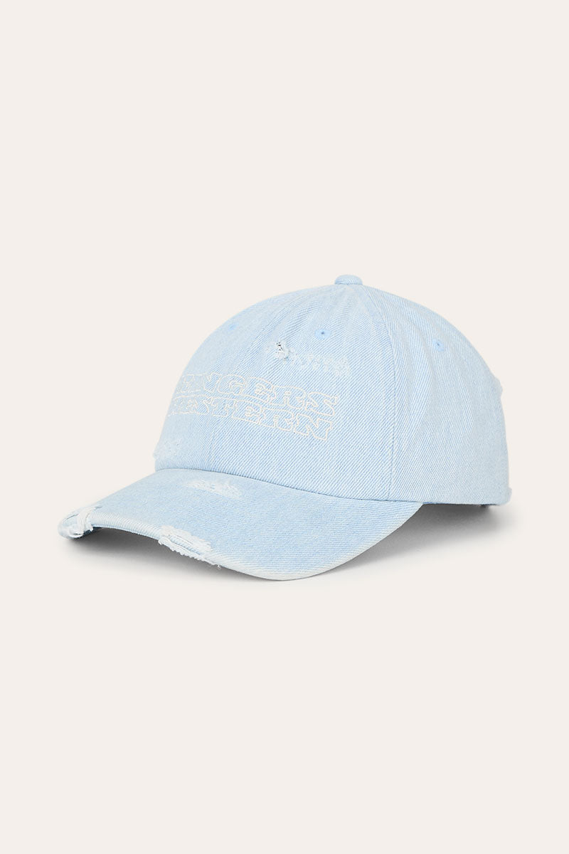 Ringers Western Distressed Denim Baseball Cap - Vintage Light Blue