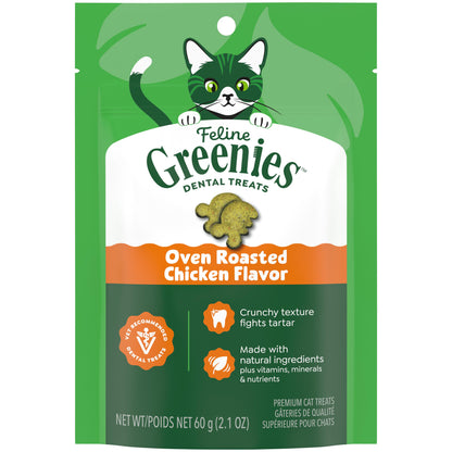 Greenies Feline Oven Roasted Chicken Dental Treats 60g