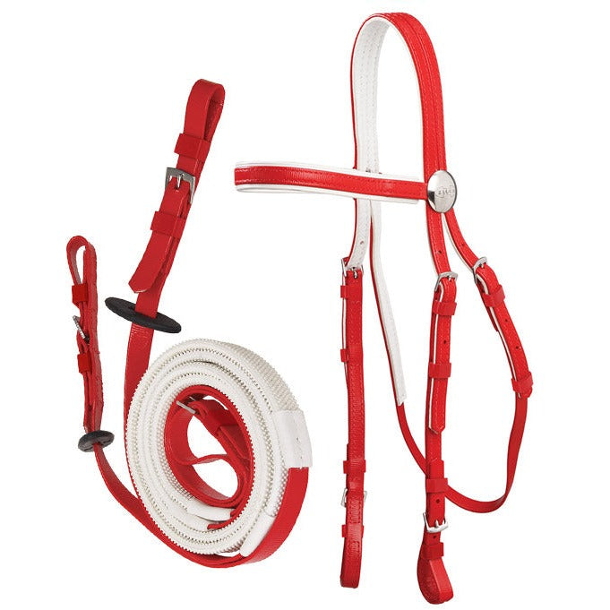 Zilco Race Bridle &amp; Buckle Reins Red