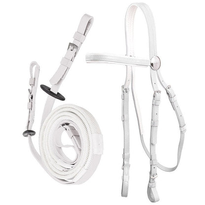 Zilco Race Bridle &amp; Buckle Reins White