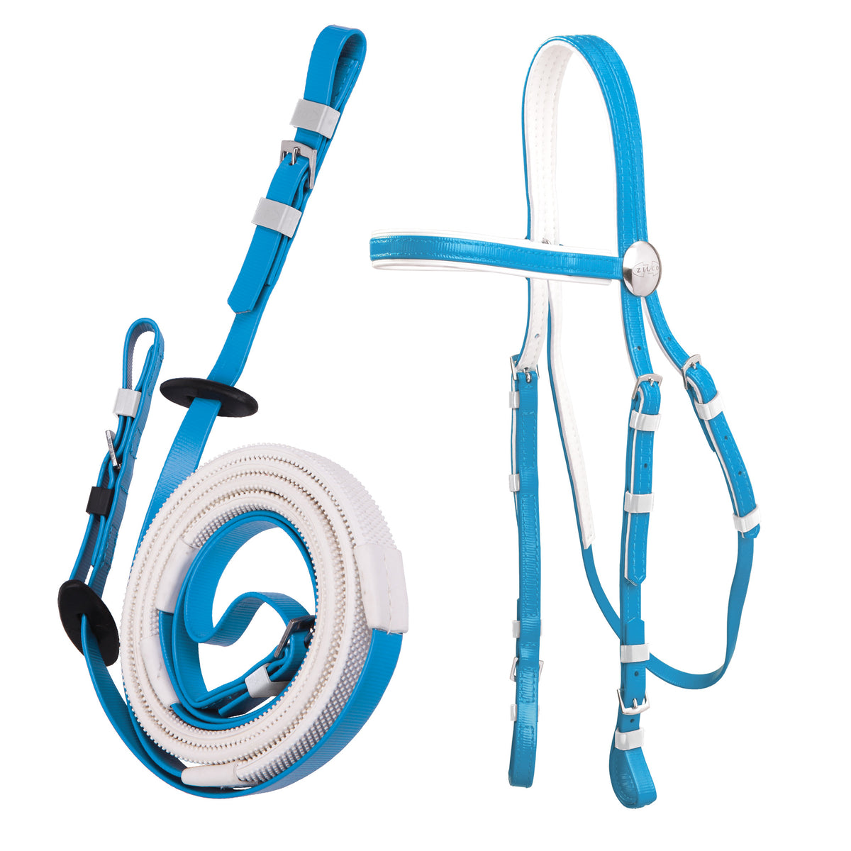 Zilco Race Bridle &amp; Buckle Reins Cyan