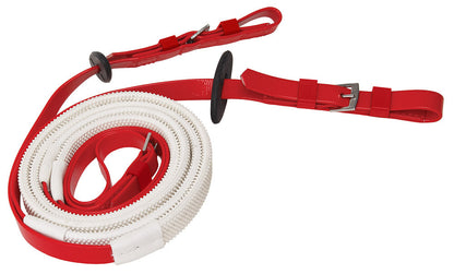 Zilco Race &amp; Exercise Reins 16mm / Buckle End (White Grip) / Red
