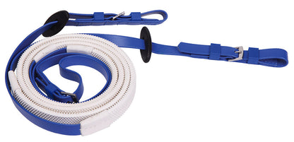 Zilco Race &amp; Exercise Reins 16mm / Buckle End (White Grip) / Royal Blue