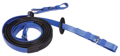 Zilco Race &amp; Exercise Reins 19mm / Buckle End (Black Grip) / Royal Blue