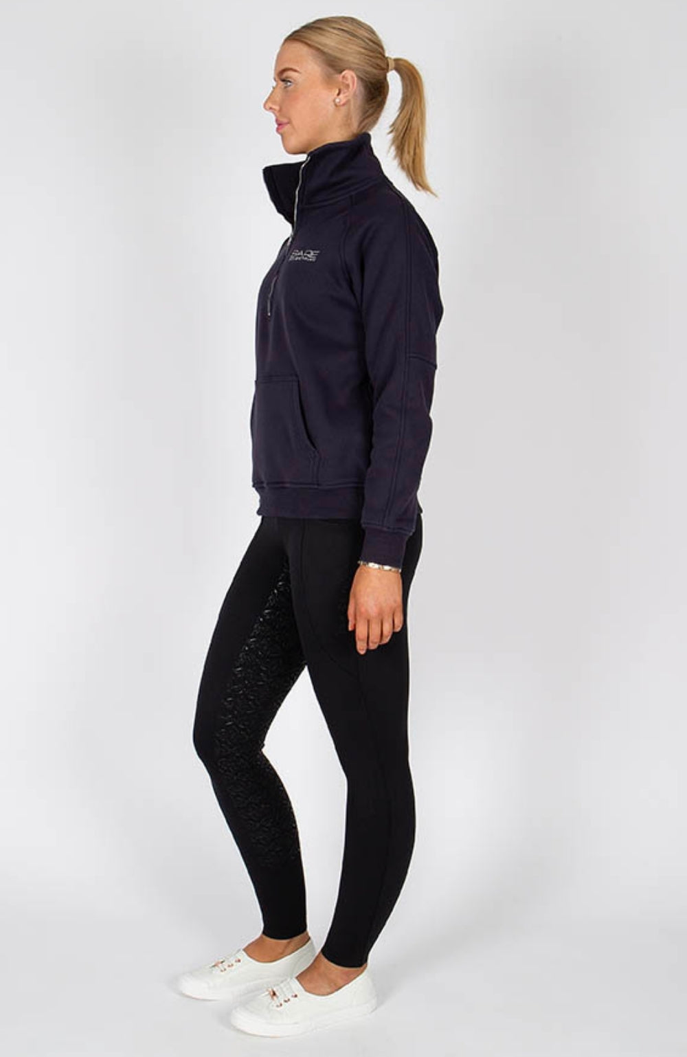 BARE Equestrian Quarter Zip Teddy Pullover Sweater