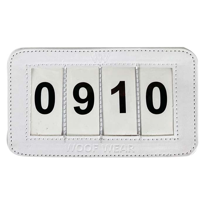 Woof Wear Saddlecloth Number Holder White 4 digit