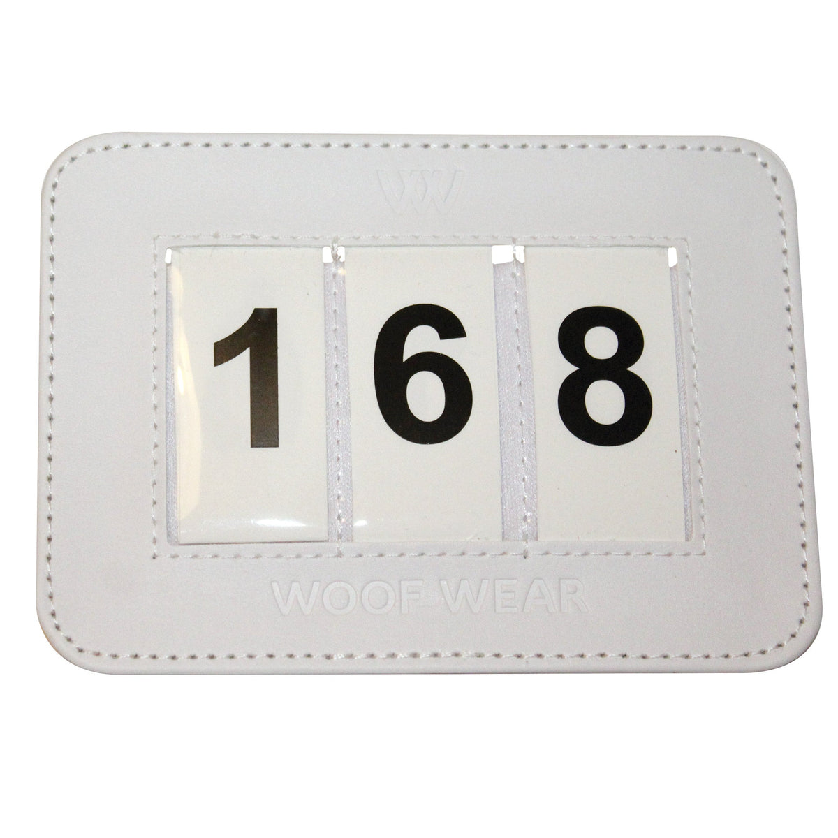 Woof Wear Saddlecloth Number Holder White 3 digit