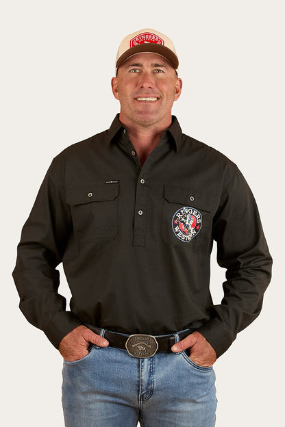 Ringers Western 8 Seconds Mens Half Button Work Shirt