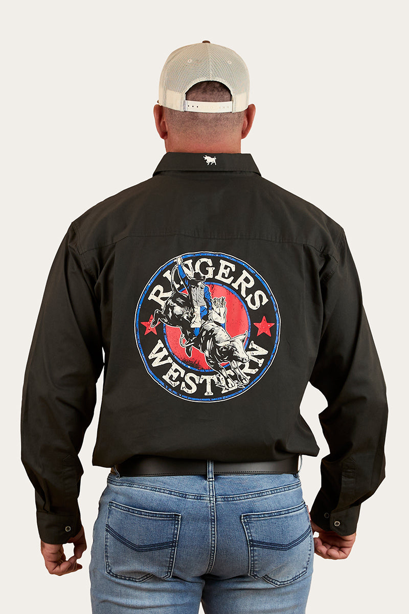 Ringers Western 8 Seconds Mens Half Button Work Shirt