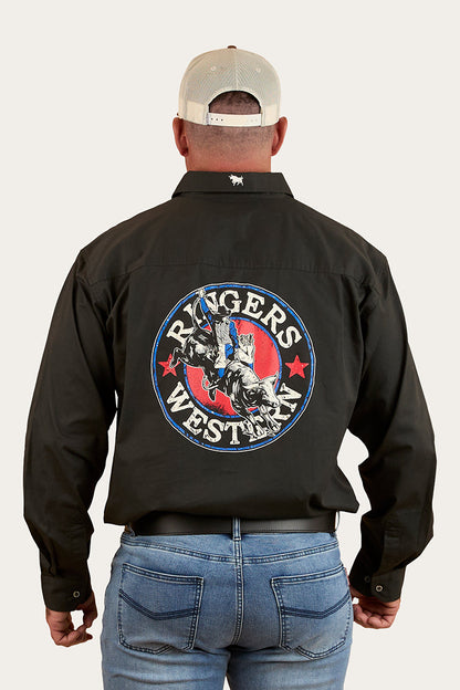 Ringers Western 8 Seconds Mens Half Button Work Shirt