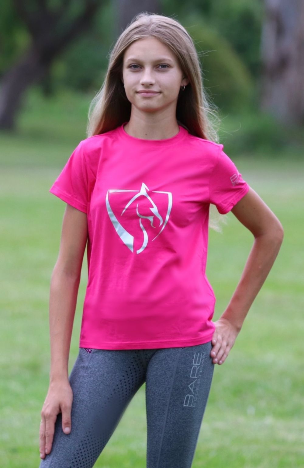 BARE Equestrian Youth Silver Logo T-Shirt