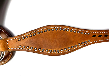 Ezy Ride Breastplate Shaped with Lace and Dots Harness Leather