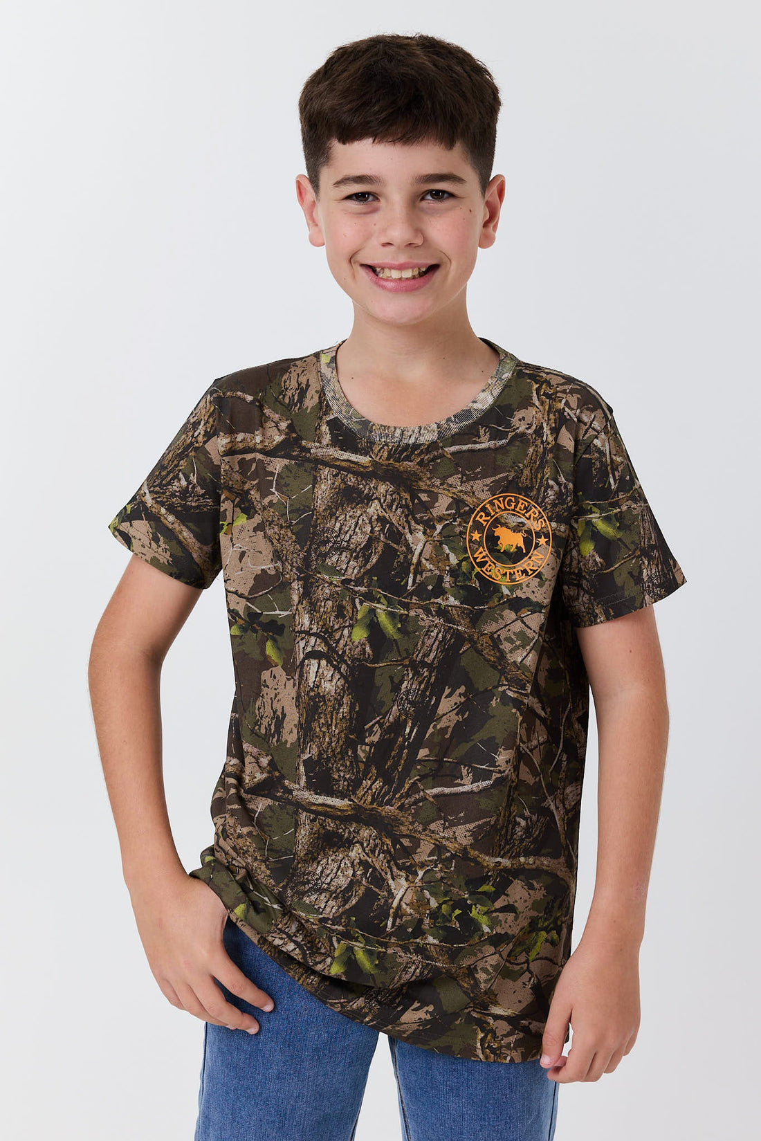 Ringers Western Find Me Youth Boys Camo T-Shirt