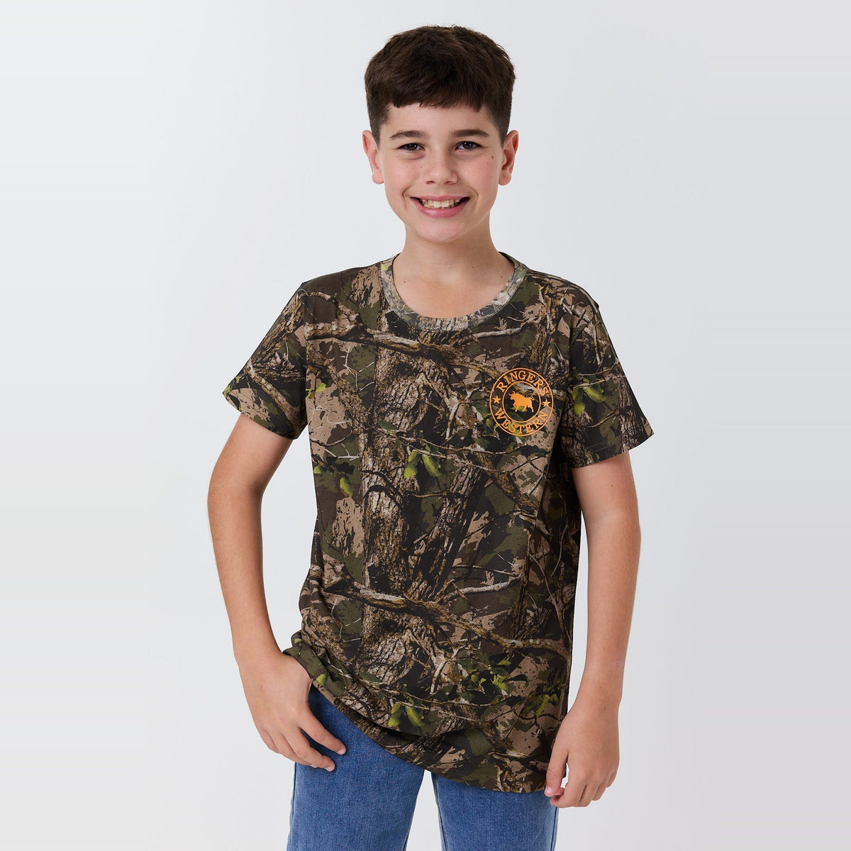 Ringers Western Find Me Youth Boys Camo T-Shirt