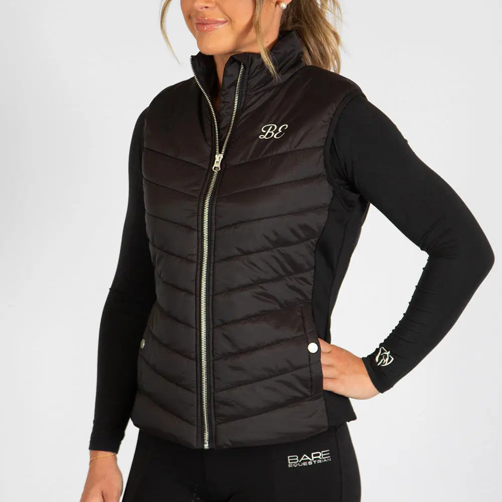BARE Equestrian Winter Series Sovereign Slimline Padded Vest - Black