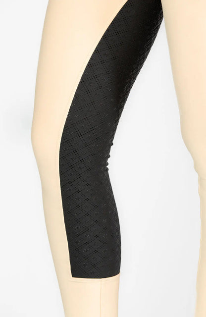 BARE Equestrian Sculpt Hybrid Riding Breeches - Stone/Black Seat