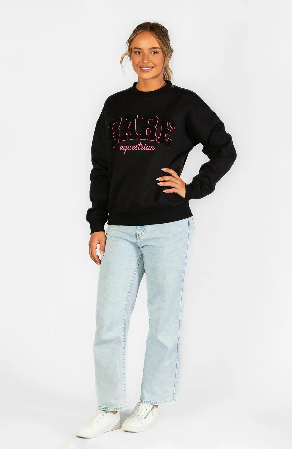 BARE Equestrian Academy Sweater - Black/Hot Pink
