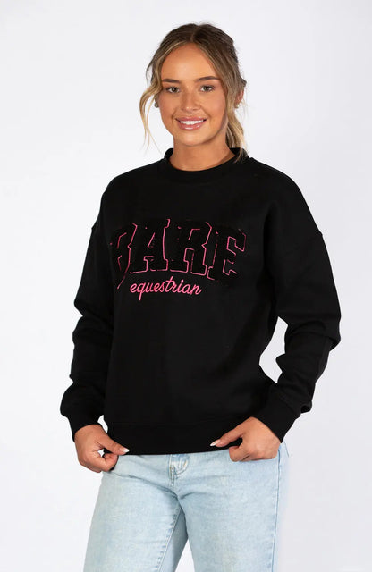 BARE Equestrian Academy Sweater - Black/Hot Pink