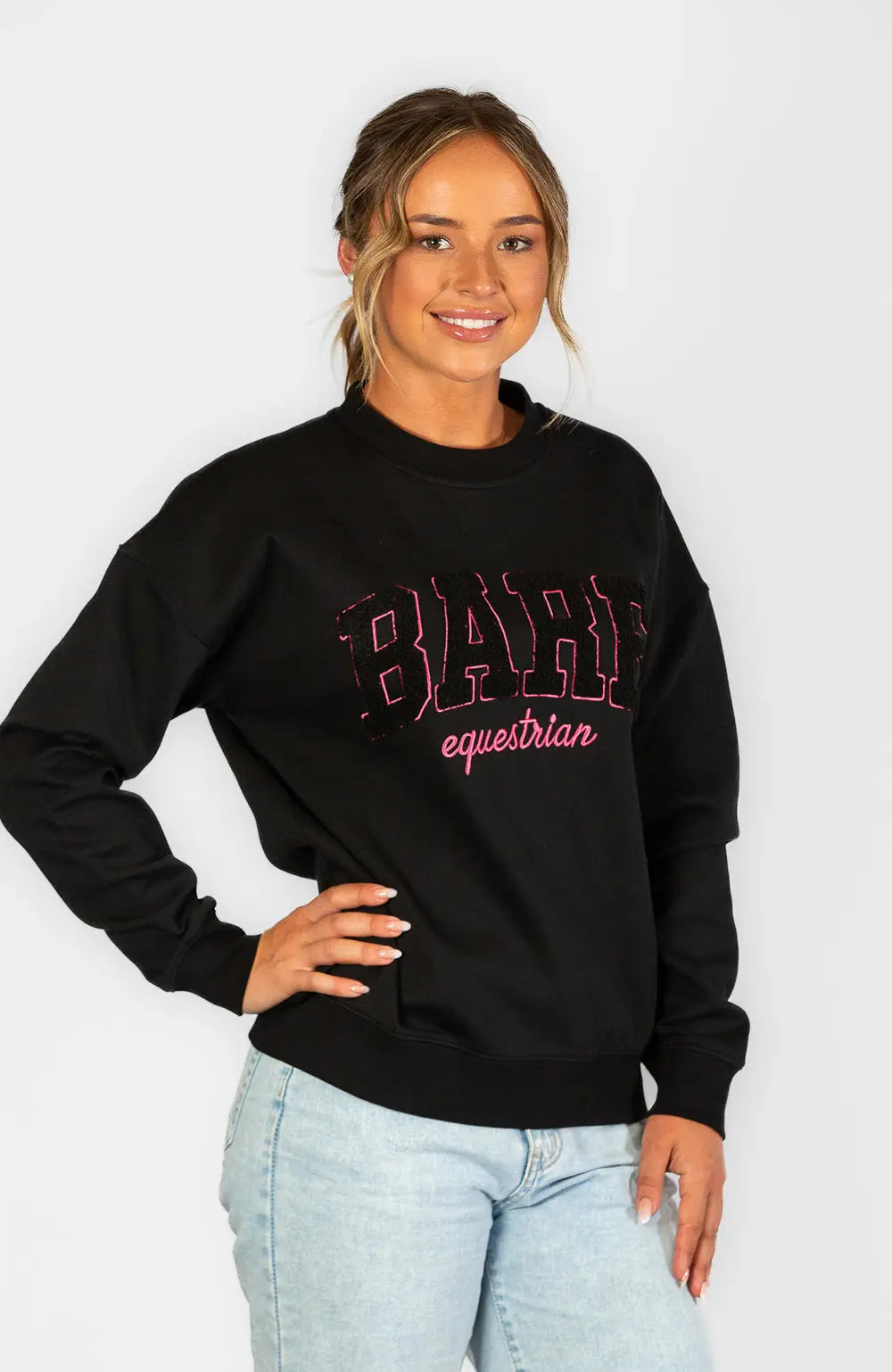 BARE Equestrian Academy Sweater - Black/Hot Pink