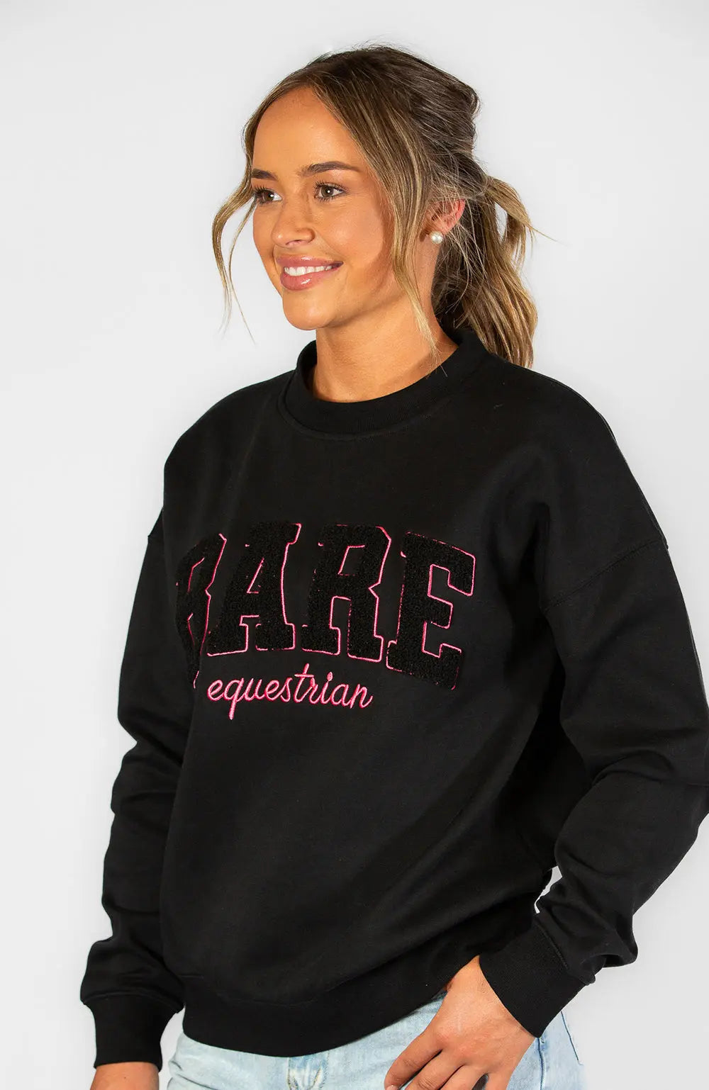 BARE Equestrian Academy Sweater - Black/Hot Pink