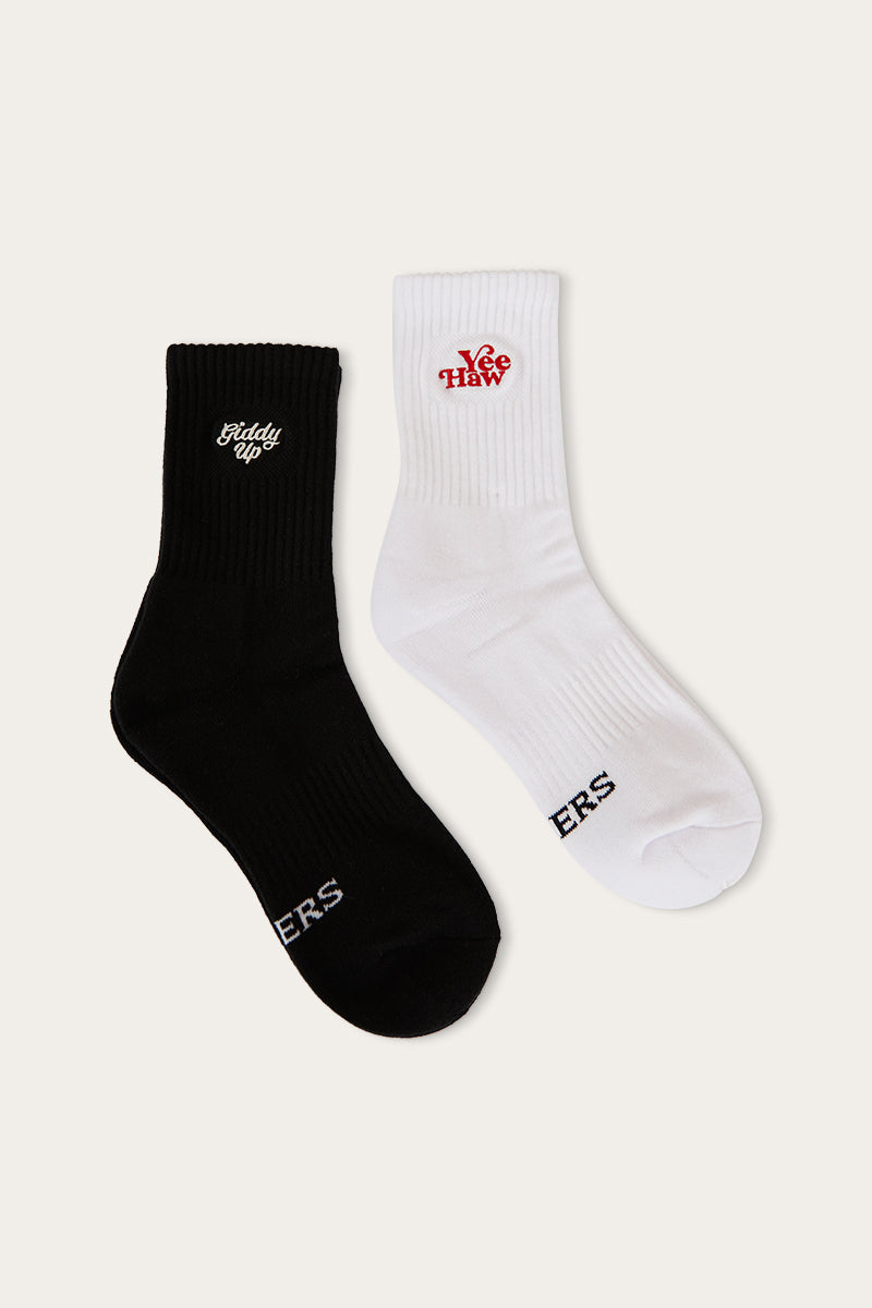 Ringers Western Giddy Up Unisex Sock 2 Pack