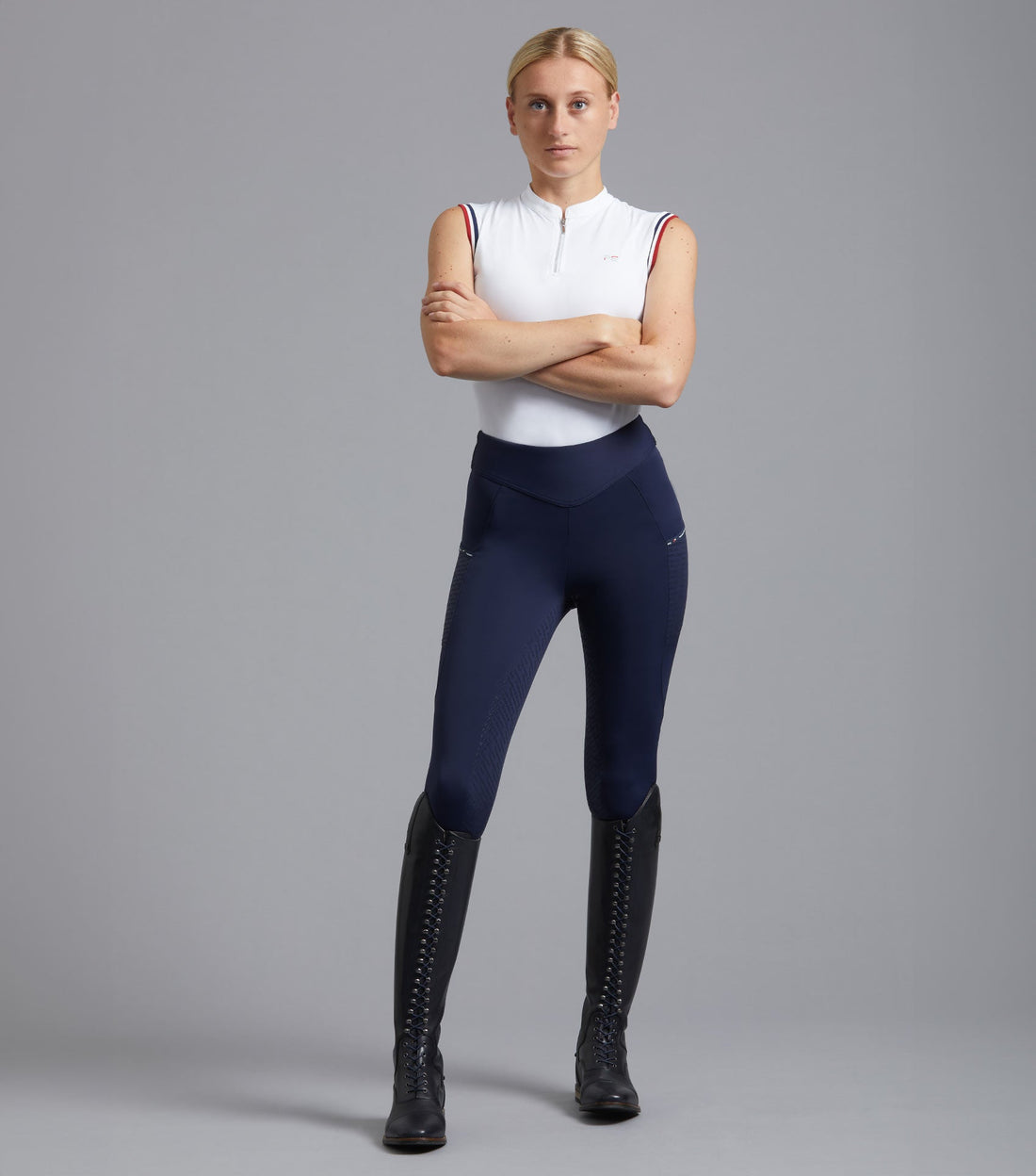 Description:Aporia Ladies Riding Tights_Colour:Glenmore Navy_Position:1