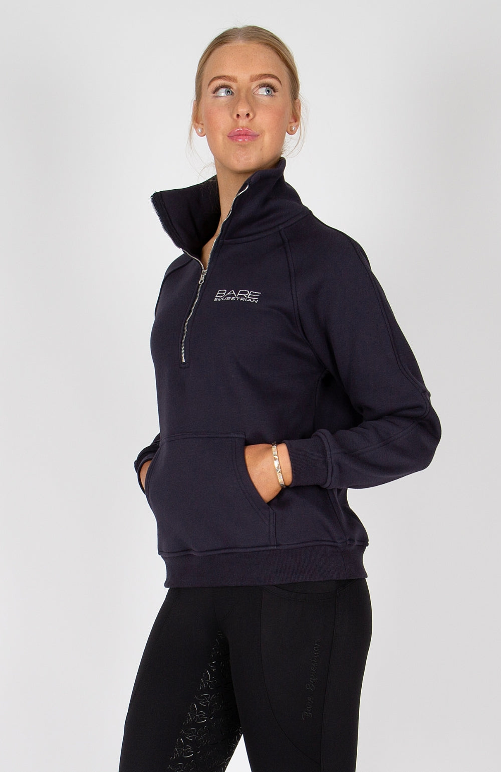 BARE Equestrian Quarter Zip Teddy Pullover Sweater