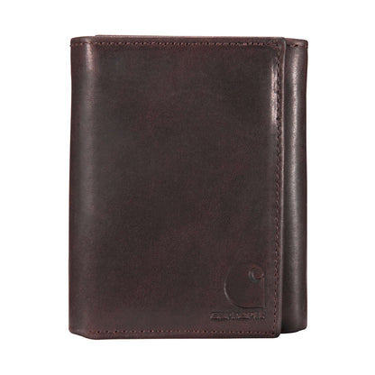 Carhartt Oil Tan Leather Trifold Wallet - Dark Brown