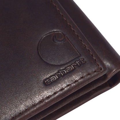 Carhartt Oil Tan Leather Trifold Wallet - Dark Brown