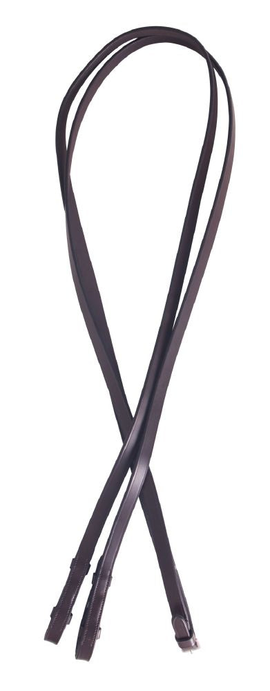 Platinum Plain Leather Reins Brown