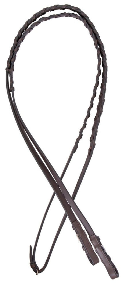 Platinum Laced Leather Reins Brown